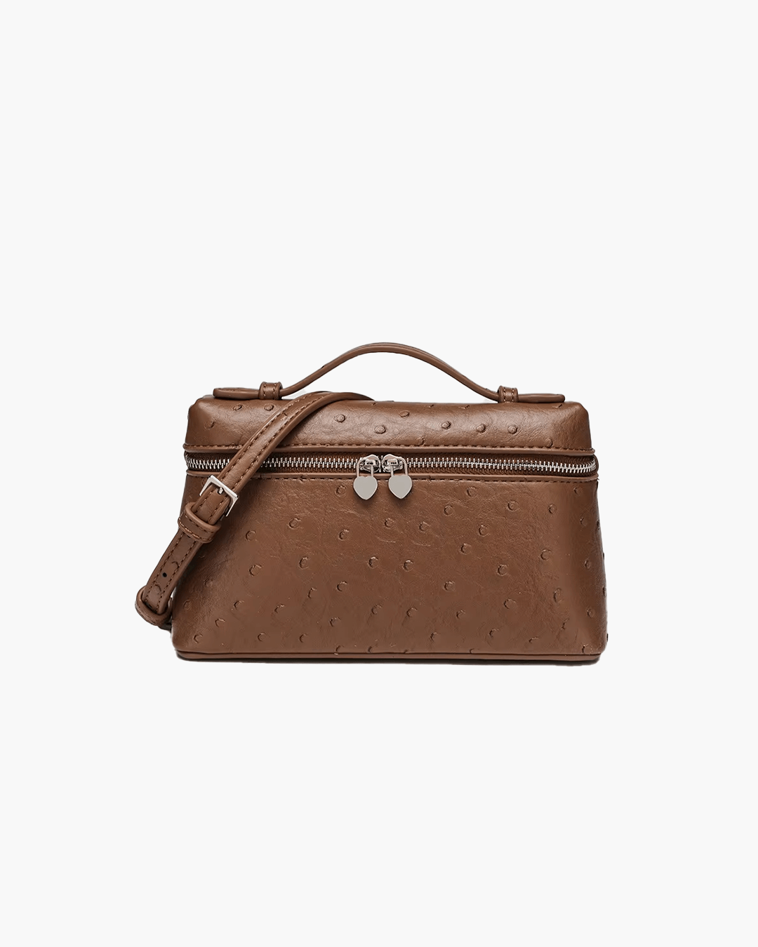 Harper Ostrich inspired Leather Vanity Bag