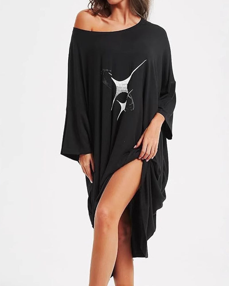 Women's Casual Printed Short Sleeves With Pockets Loose and Comfortable Home Wear