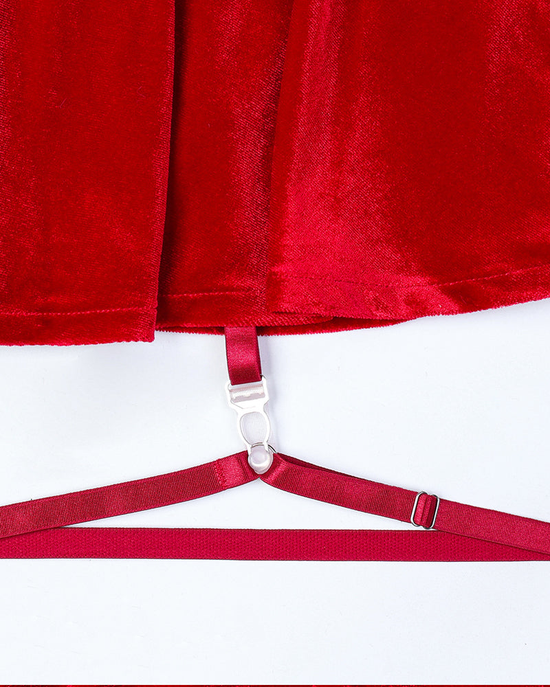 Christmas Velvet Heart Decoration Sexy Suit