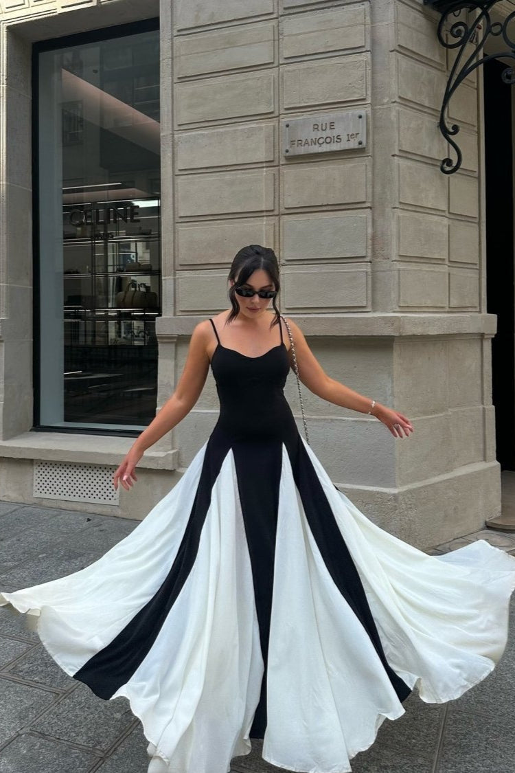 Griselda Color Block Maxi Slip Dress