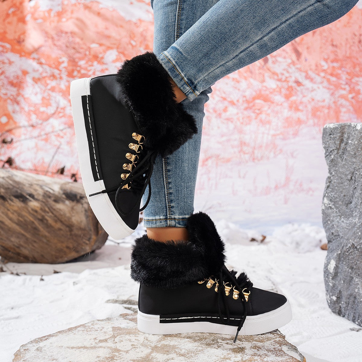 Everest Elite Winter Boots – Faux Fur Lined Platform Lace-Up Snow Boots