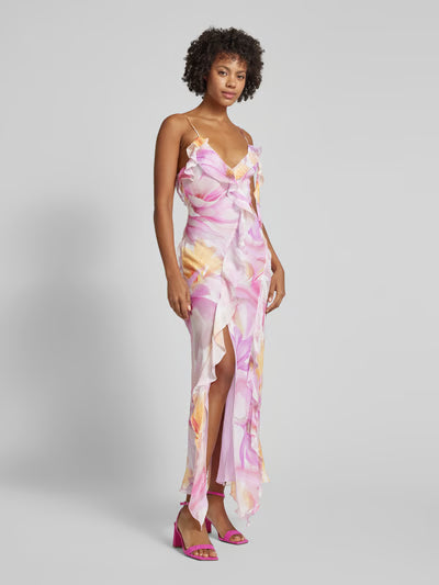 Irregular Floral Tassel Maxi Dress