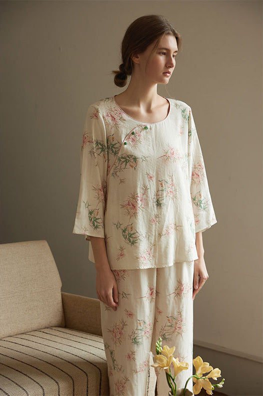Eco-Friendly Fiber Printed Pajama Set