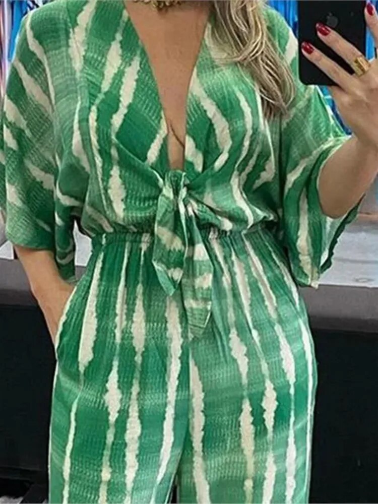 Women's Duna Fabric Jumpsuit with Belt