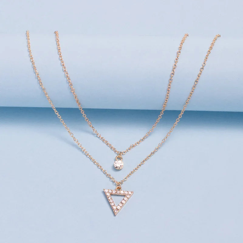 Brilliant Double Women's Necklace with Zirconia
