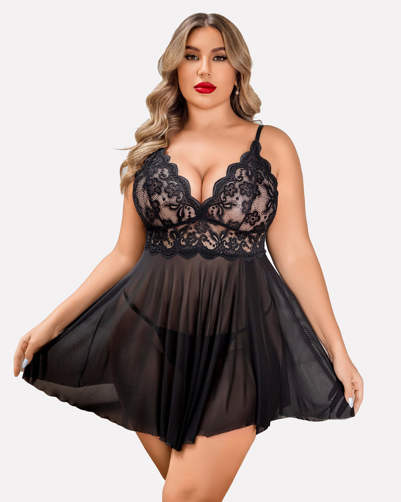 Plus Size Sleepwear Exotic Lace Lingerie Sets