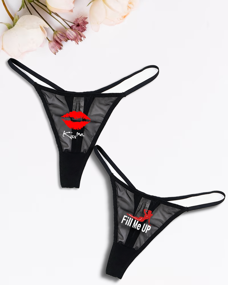 Low Rise T-back Mesh Panties