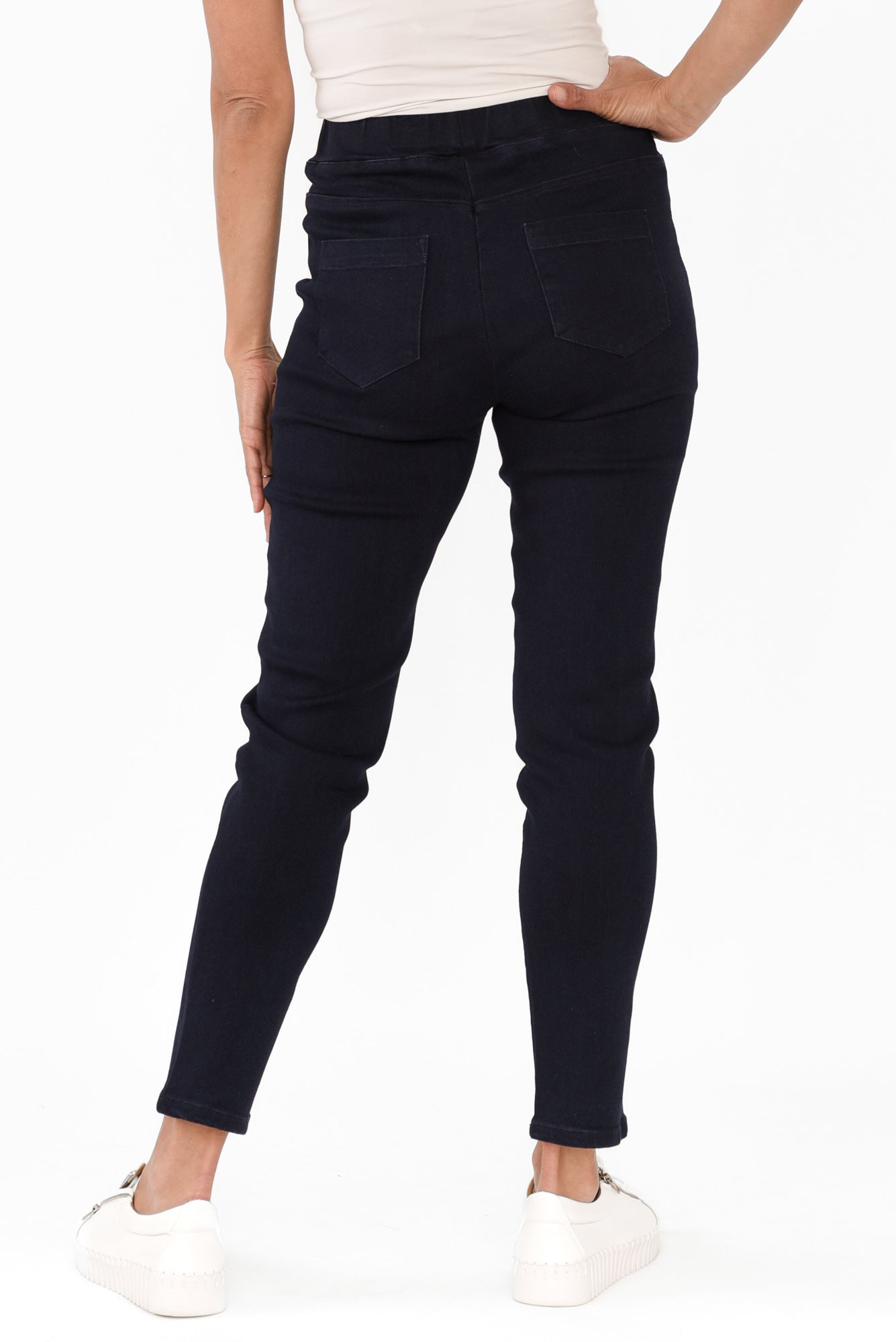 Callie Navy Cotton Stretch Pants