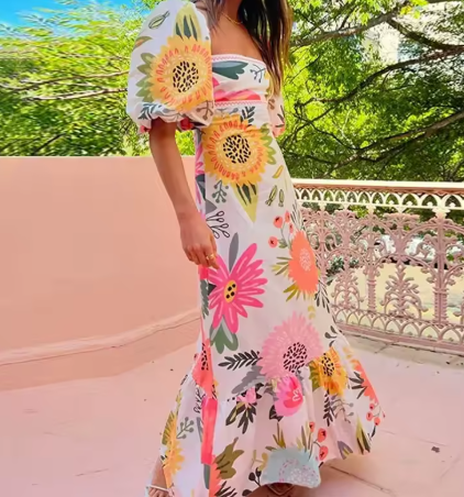 Printed Long Dress
