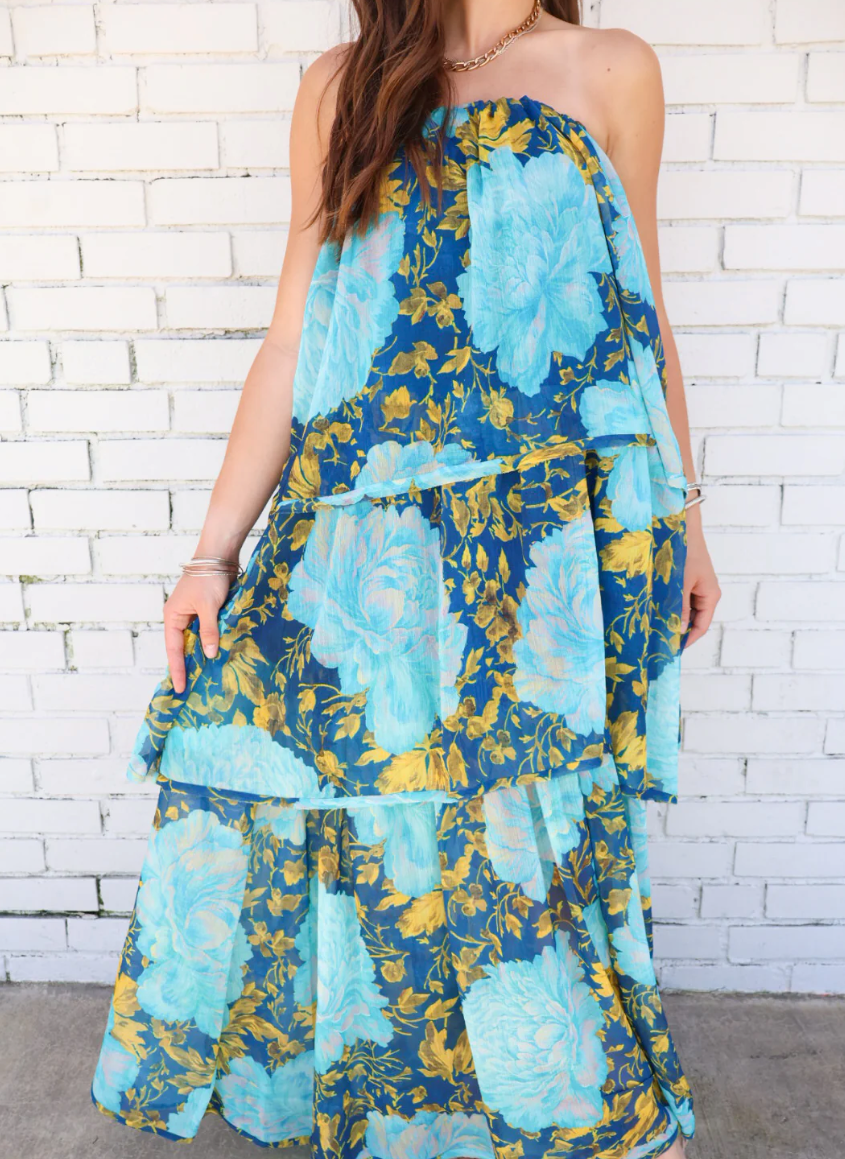 Riviera Muse™ Off-Shoulder Layered Maxi Dress