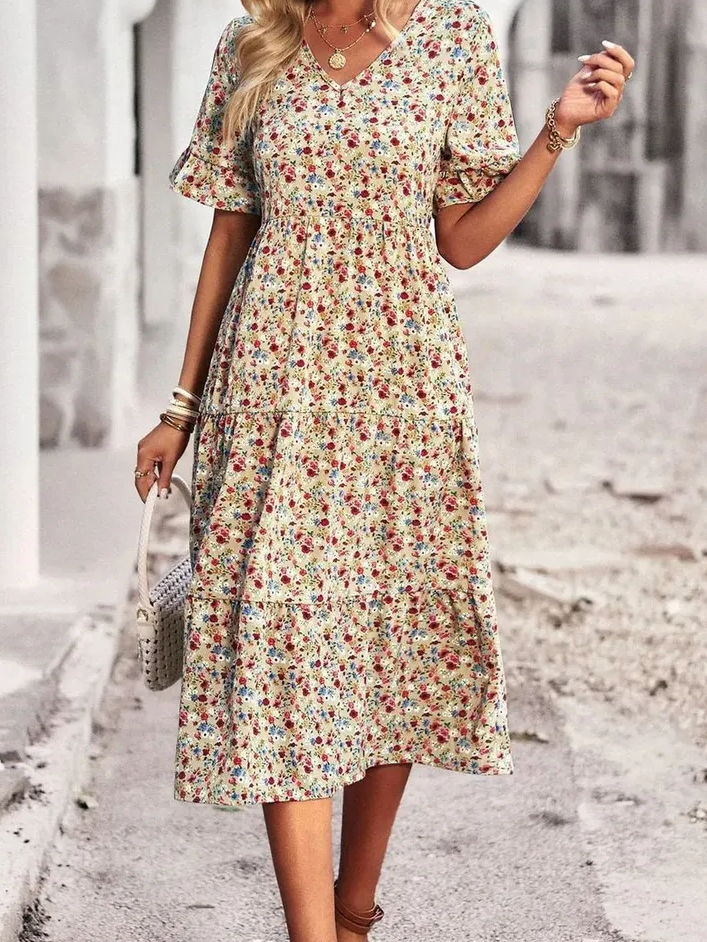 Amara | Floral Summer Midi Dress