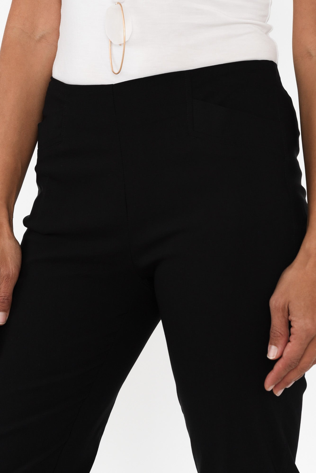 Cody Black Stretch Capri Pants