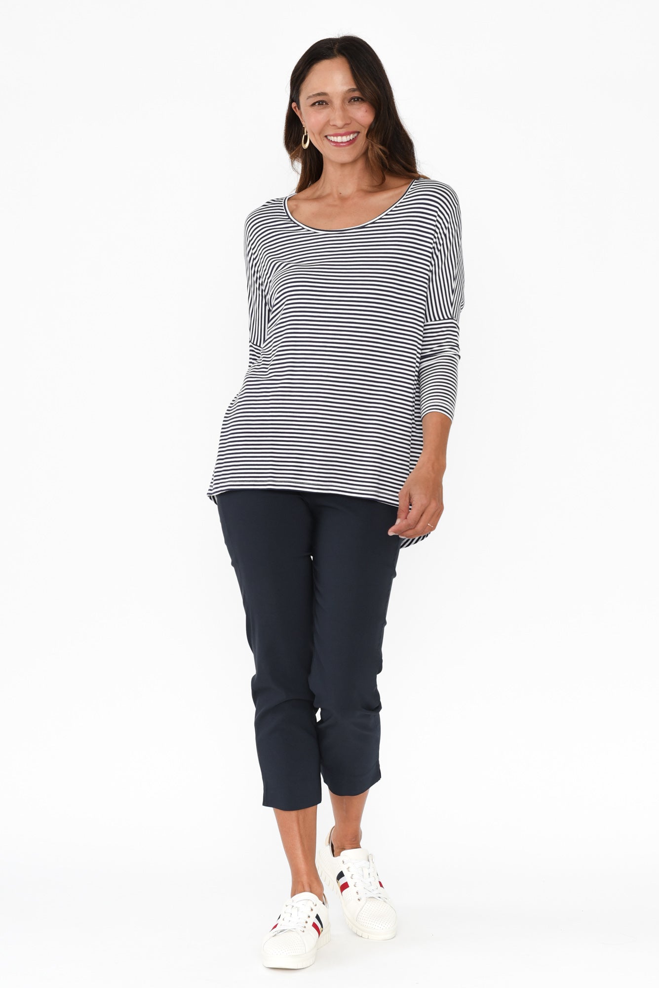 Cody Navy Stretch Capri Pants