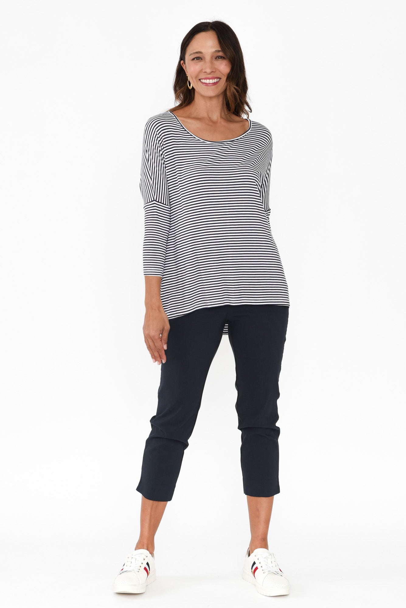 Cody Navy Stretch Capri Pants