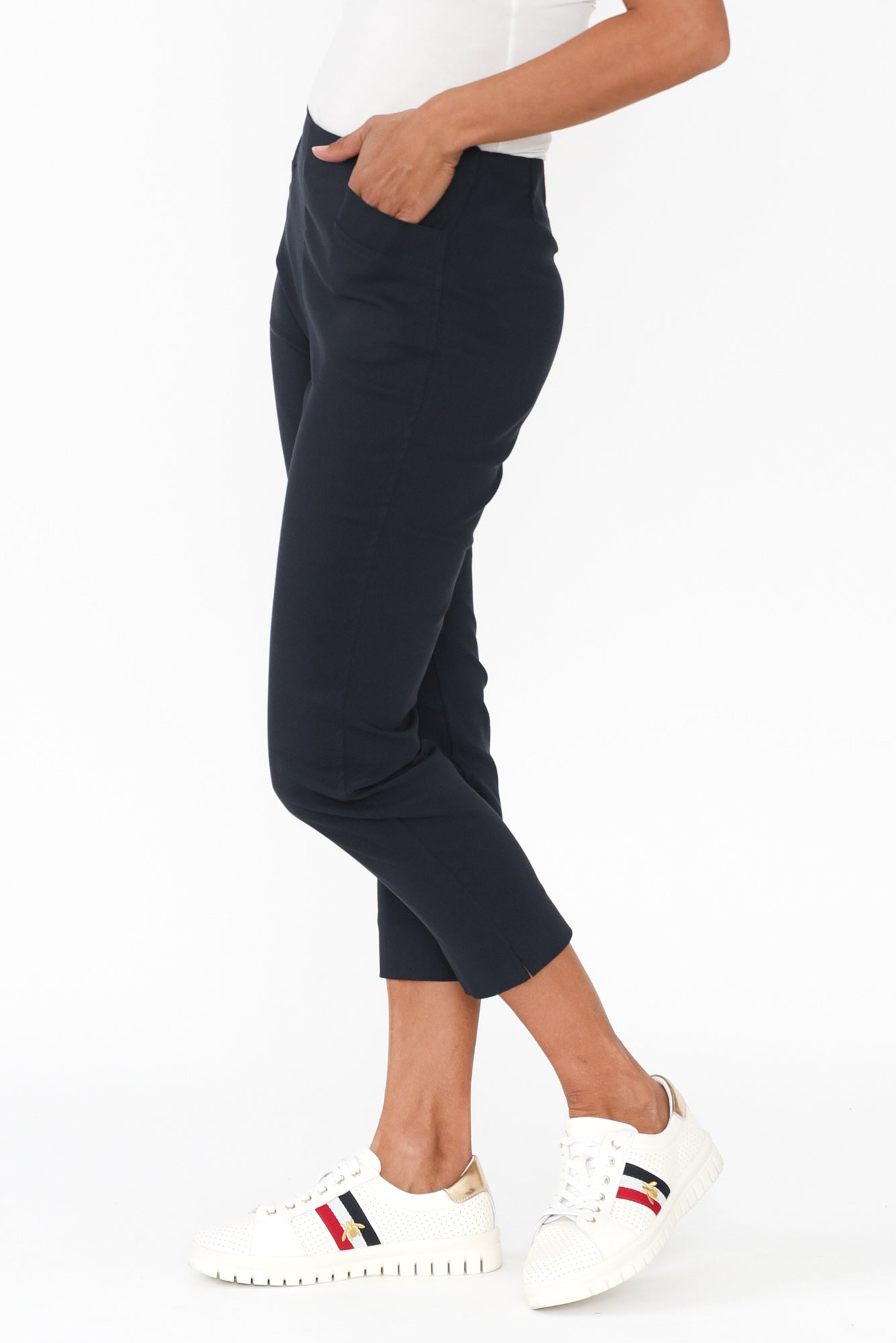 Cody Navy Stretch Capri Pants