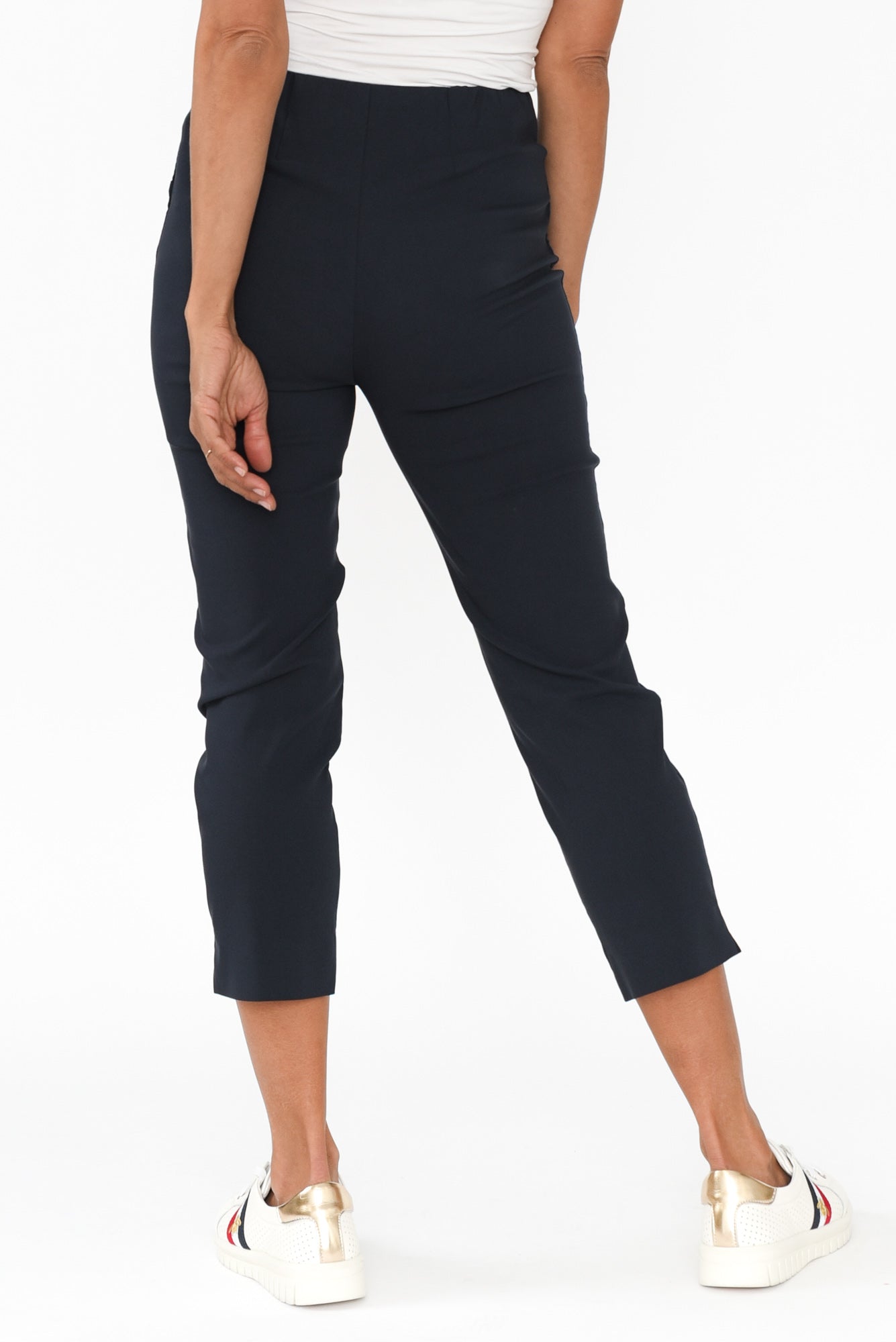 Cody Navy Stretch Capri Pants