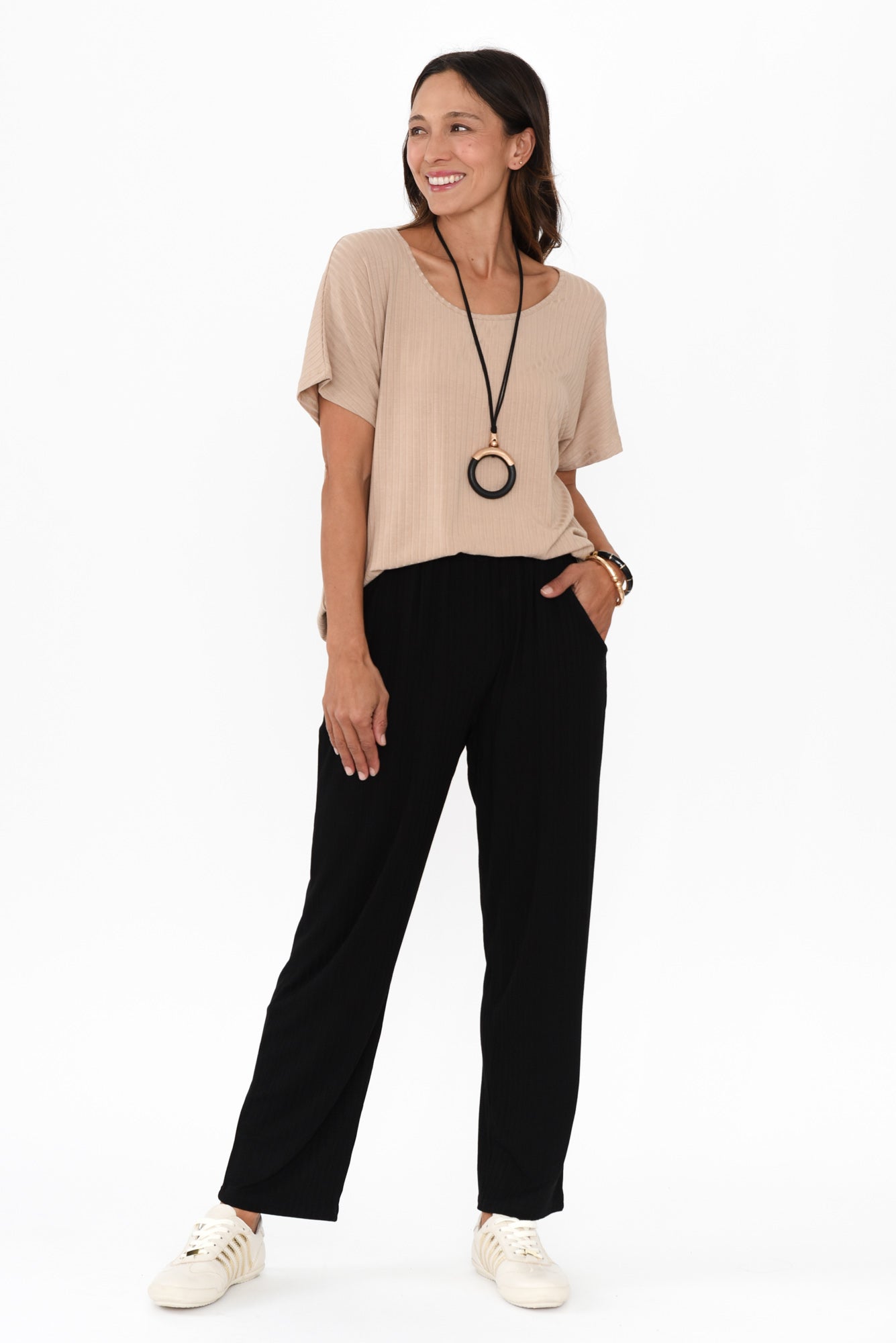 Tilbury Black Ribbed Pants