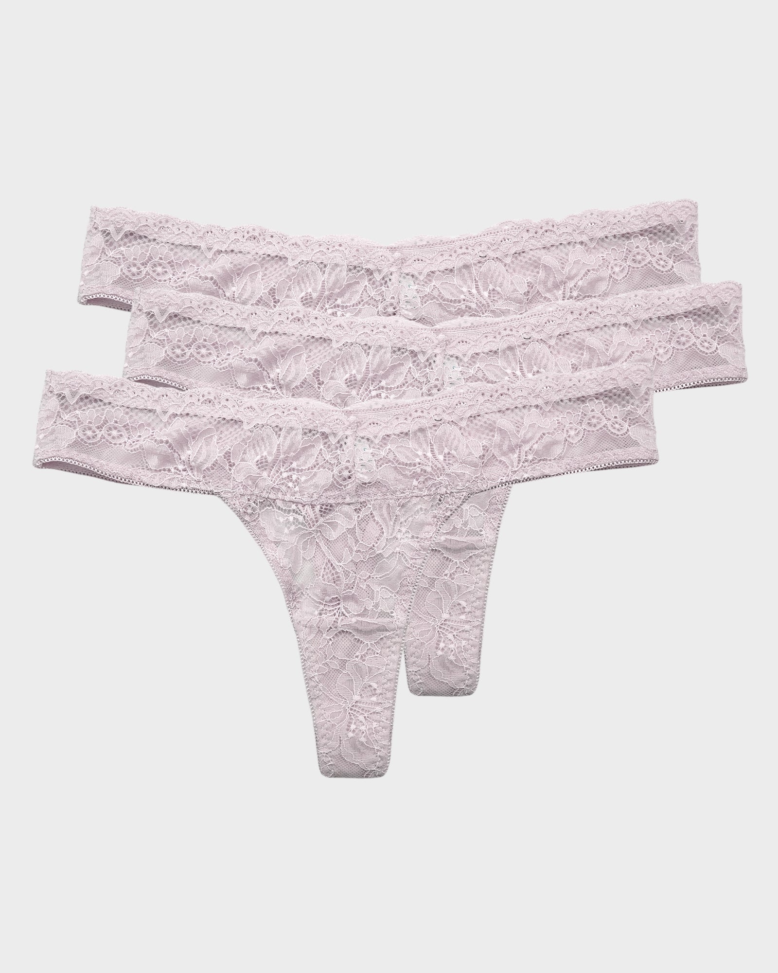 Elegant Comfort Floral Lace Thong (3 Pack)