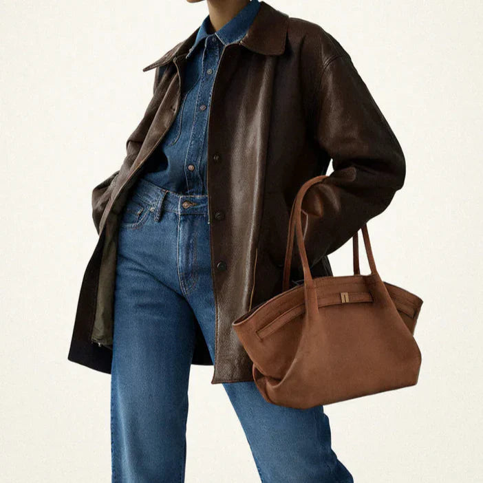 Henna™ Maxi Suede Tote Bag – Spacious Elegance with Timeless Style