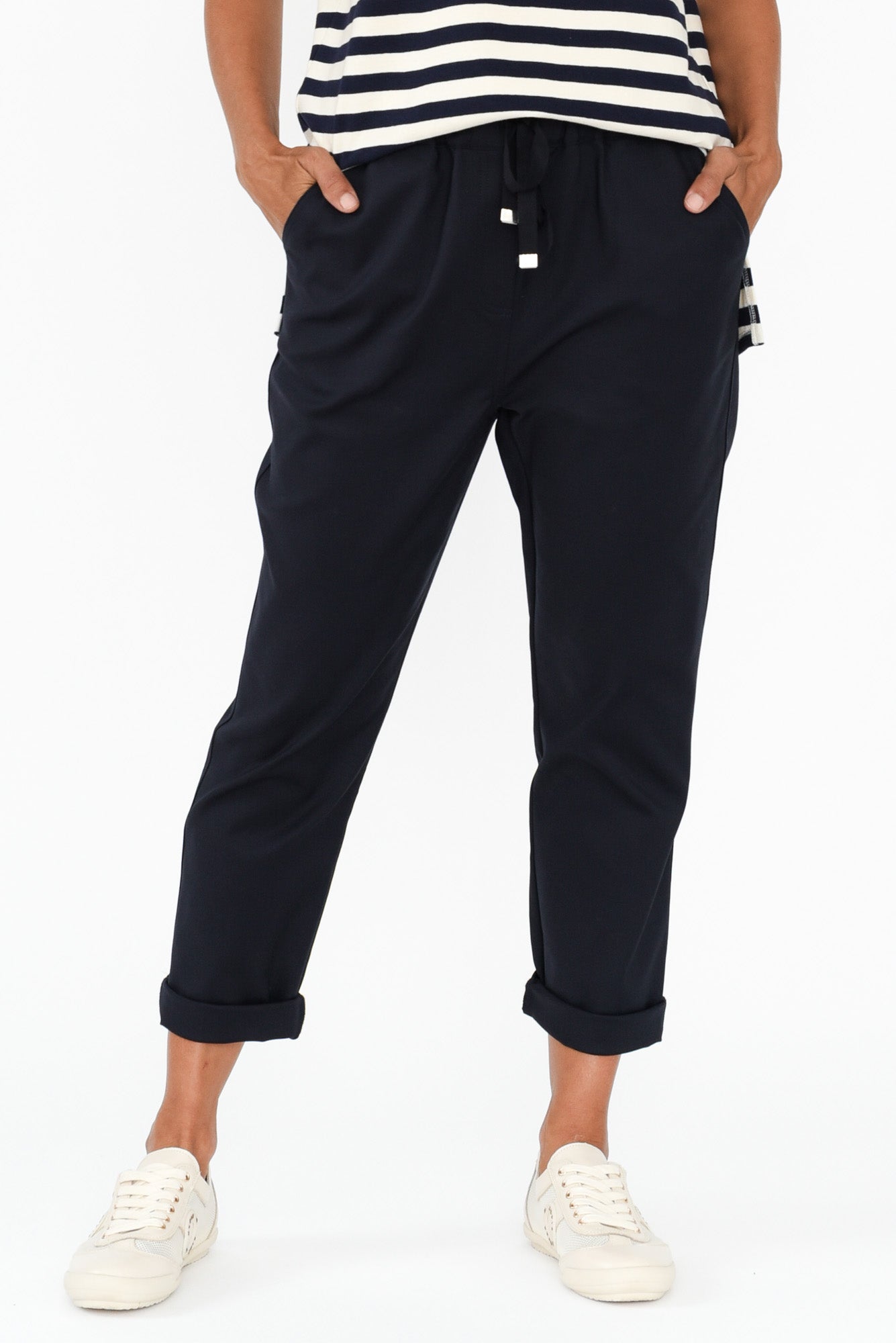 Kenzie Navy Drawstring Pants
