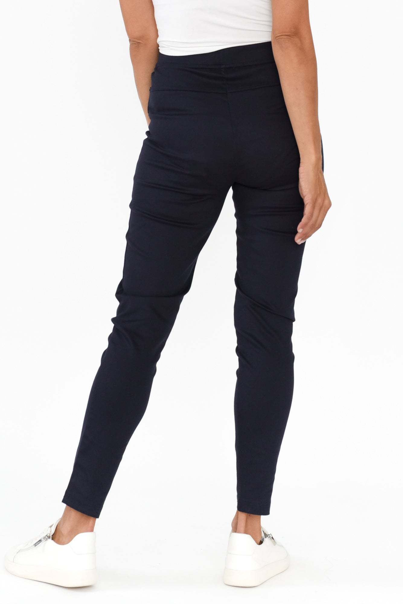 Laia Navy Cotton Stretch Pants
