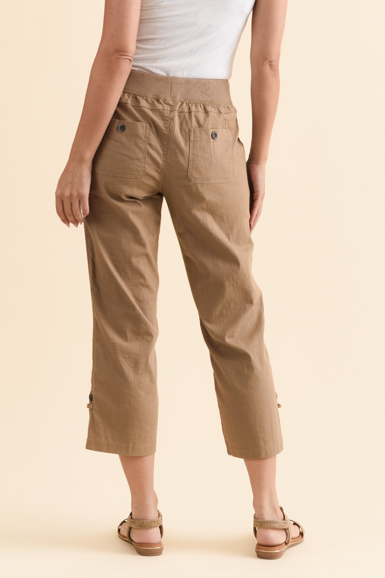 Lindsay Taupe 7/8 Cargo Pants