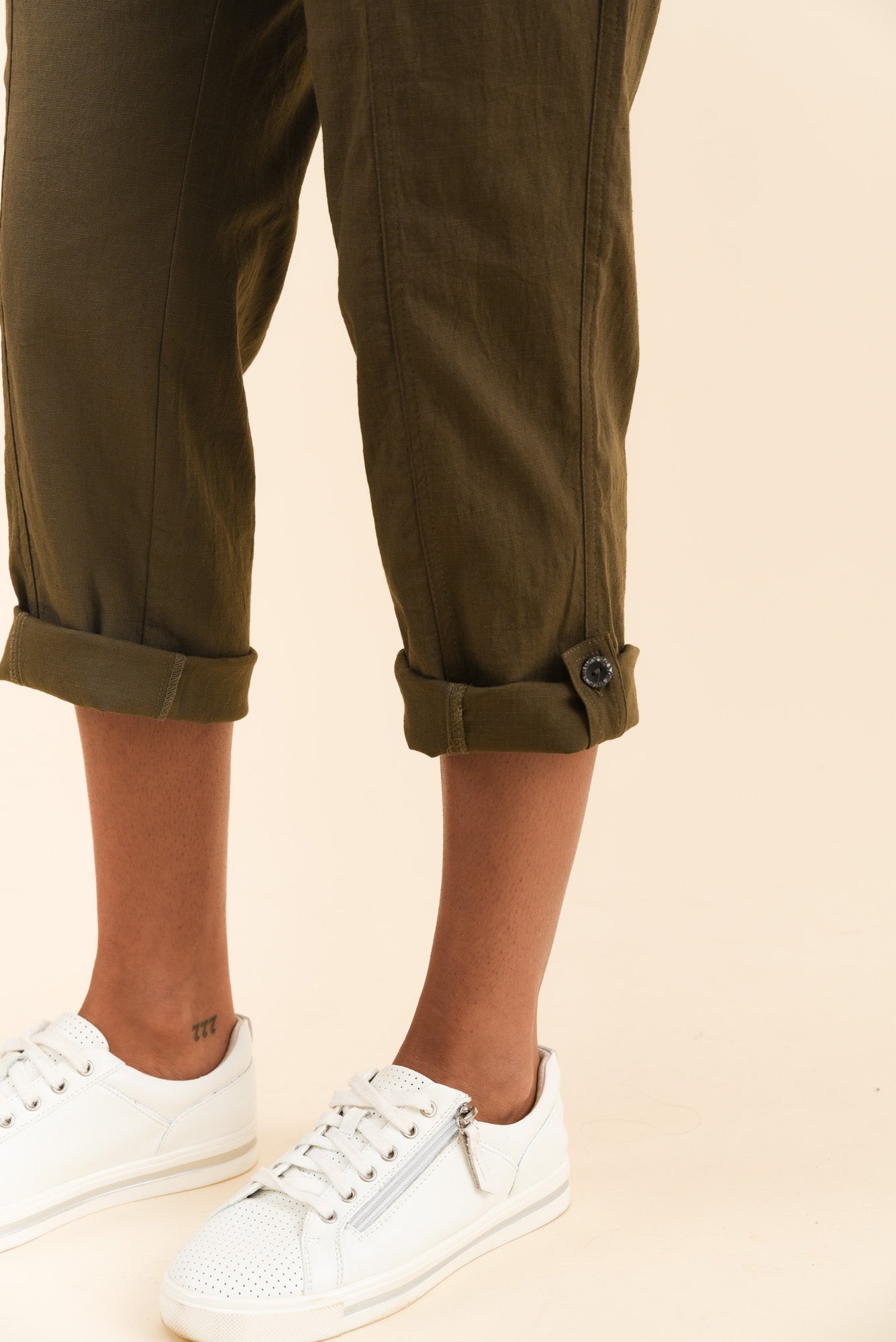Lindsay Khaki 7/8 Cargo Pants