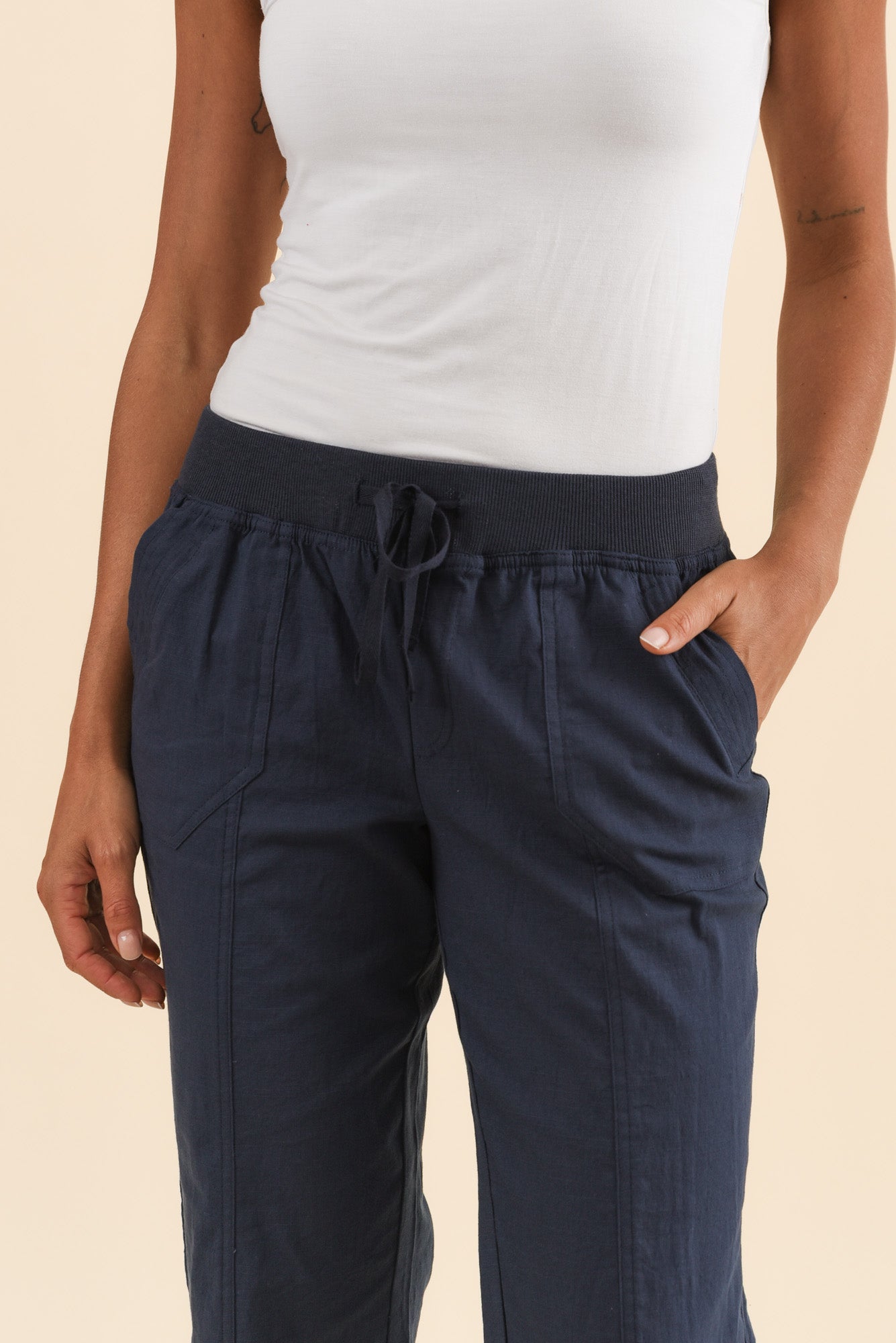 Lindsay Navy 7/8 Cargo Pants