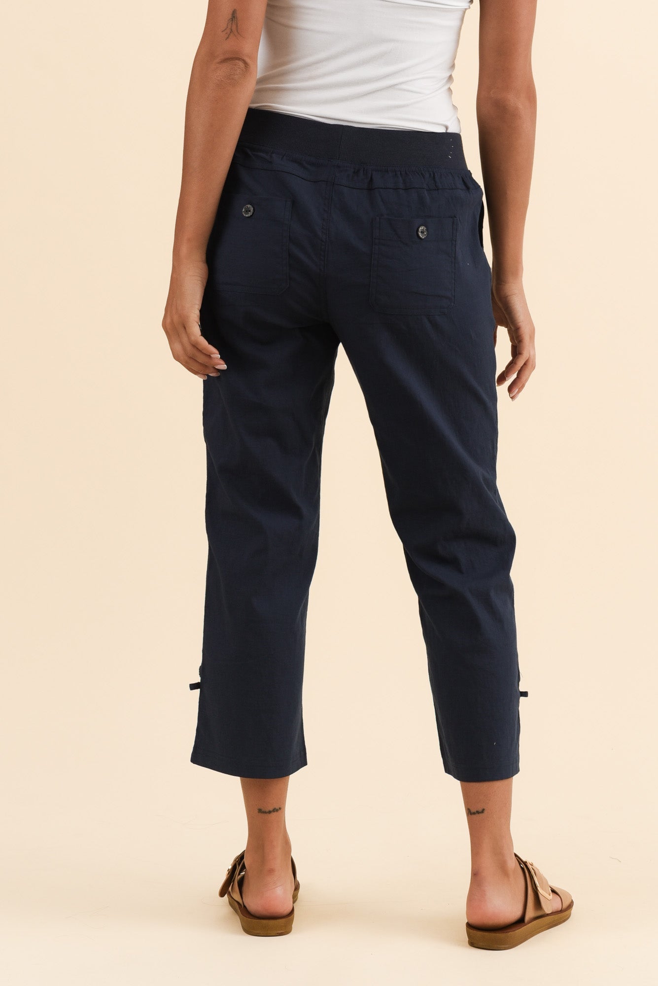 Lindsay Navy 7/8 Cargo Pants