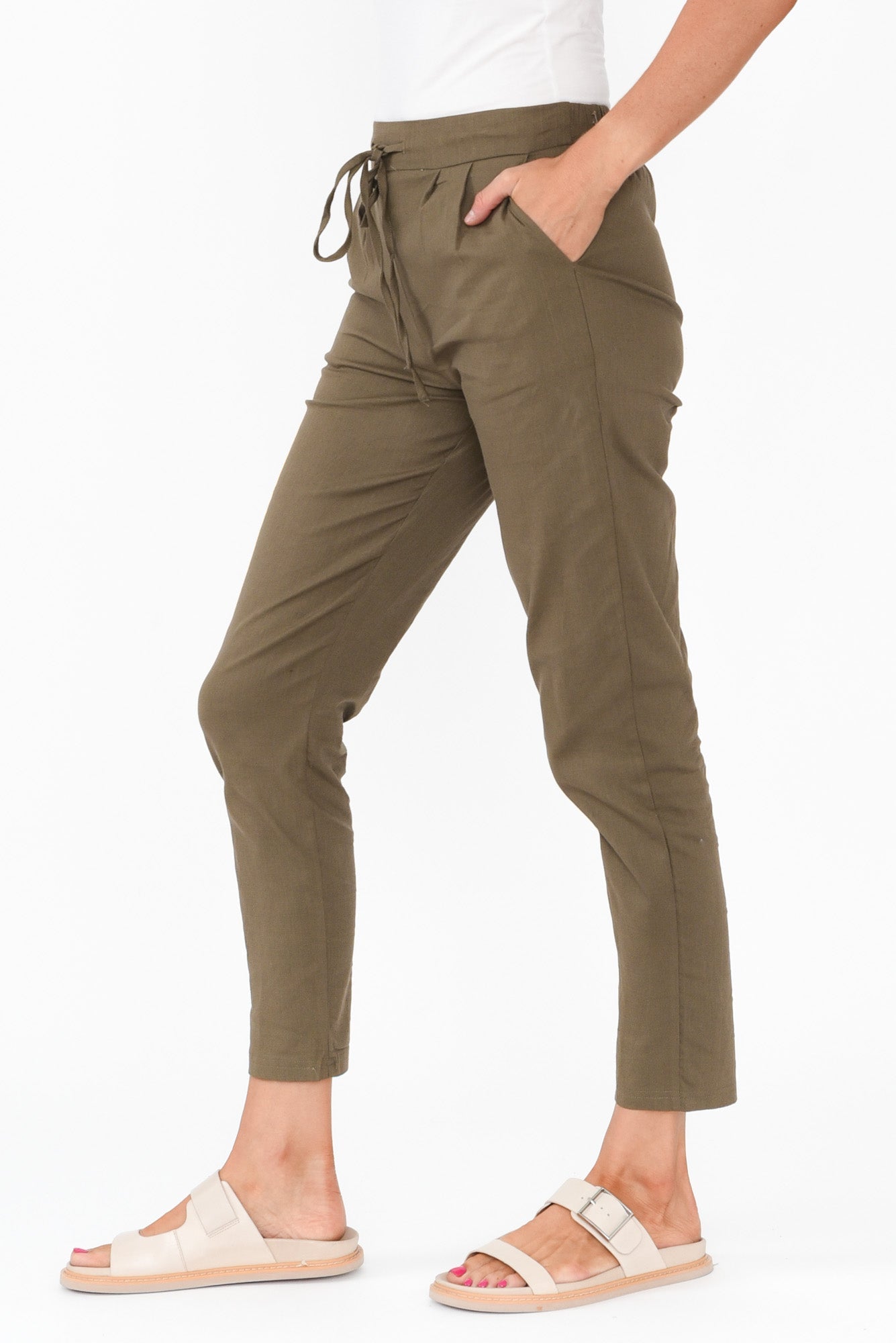 Montgomery Khaki Drawstring Pants