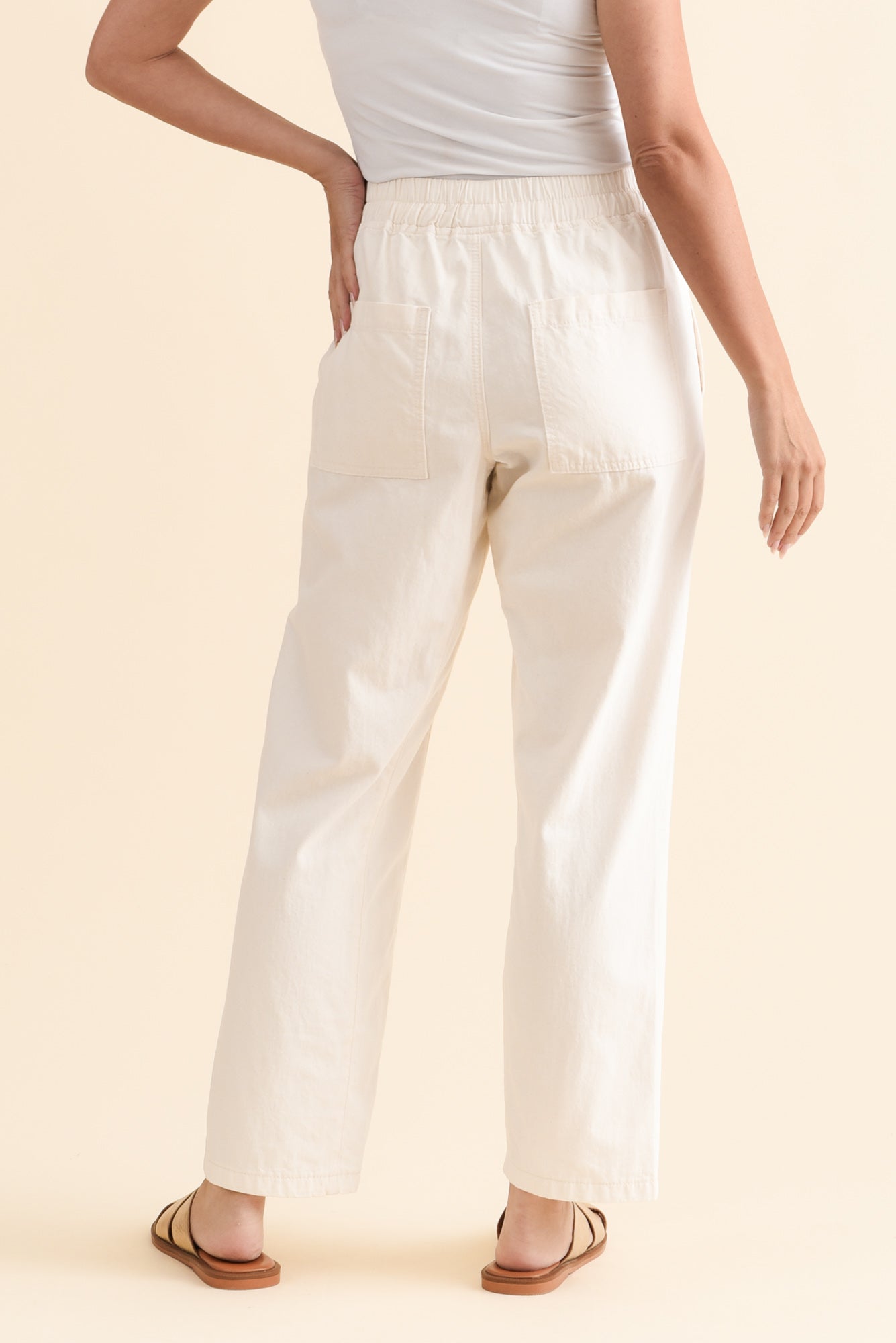 Quinn White Cotton Jogger Pants
