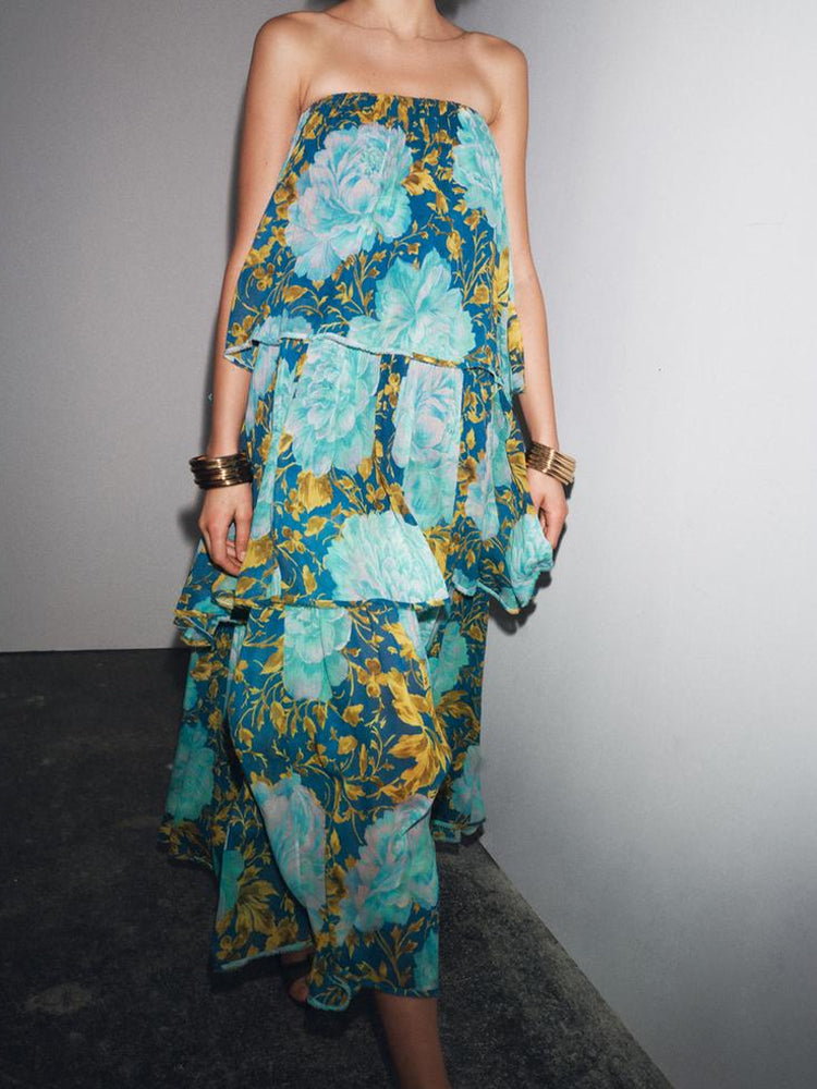 Riviera Muse™ Off-Shoulder Layered Maxi Dress