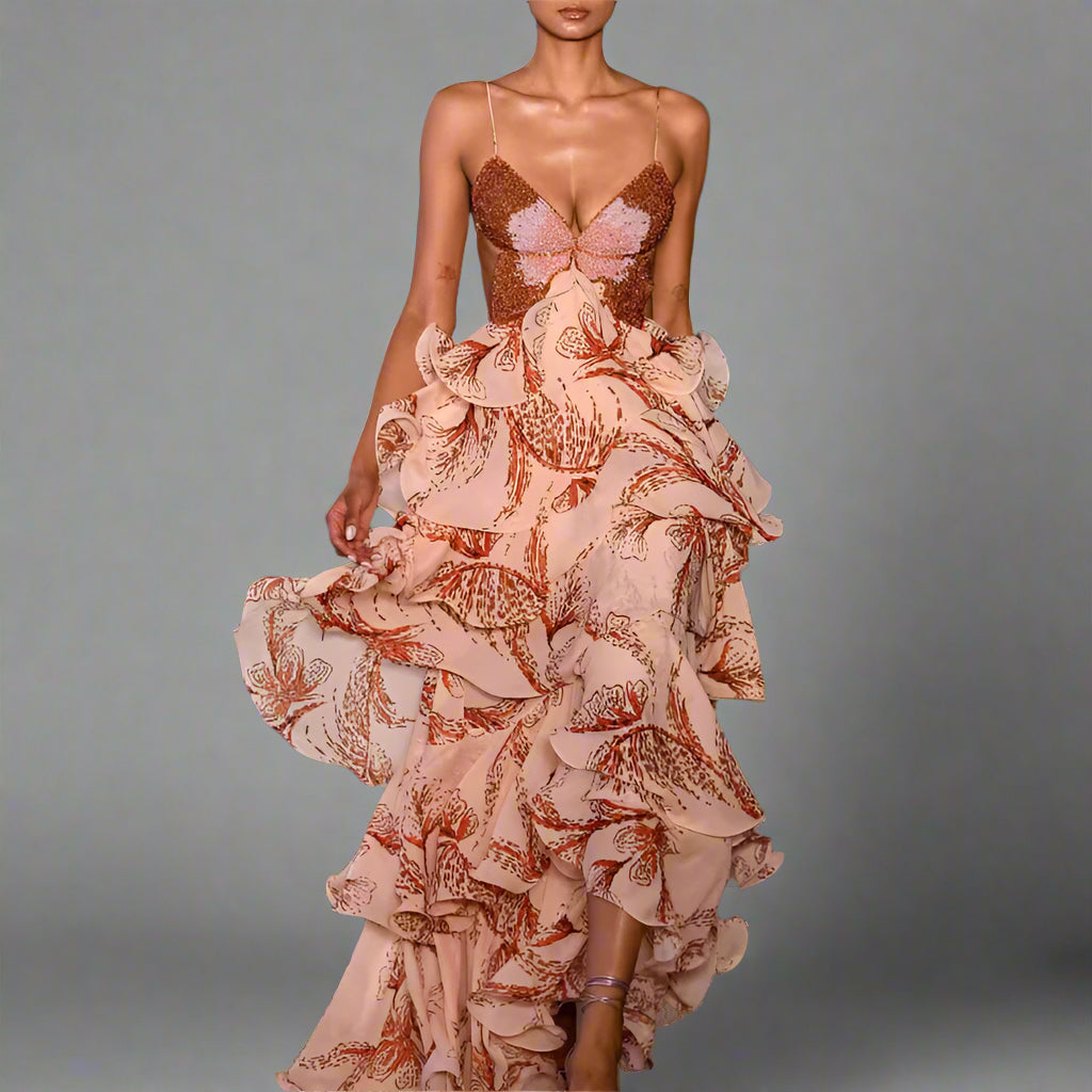 Aurelia™ Ruffle Butterfly Maxi Dress | Elegant Flow with Couture Ruffles