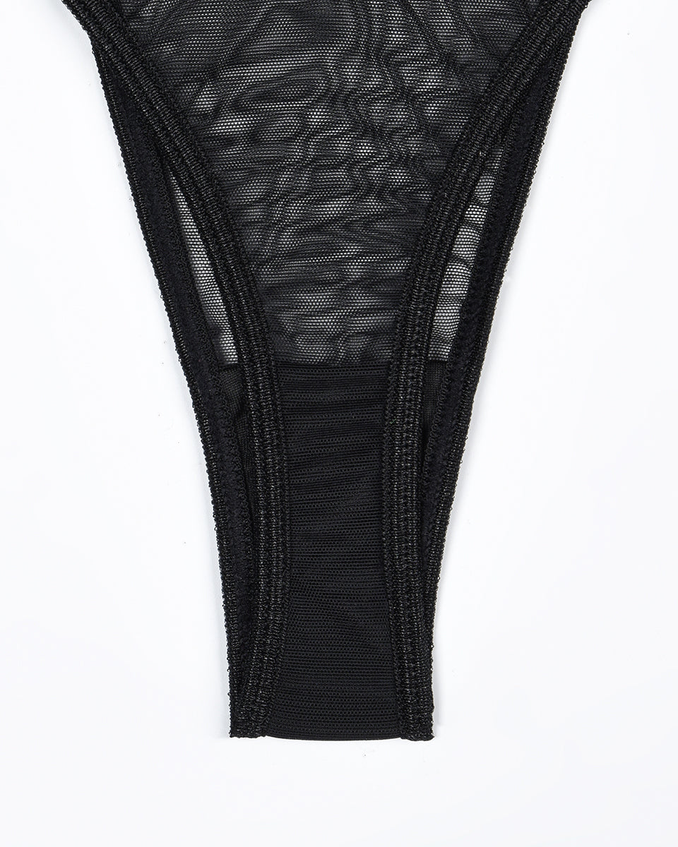 4 Piece Sheer Mesh Bra and Thong Set