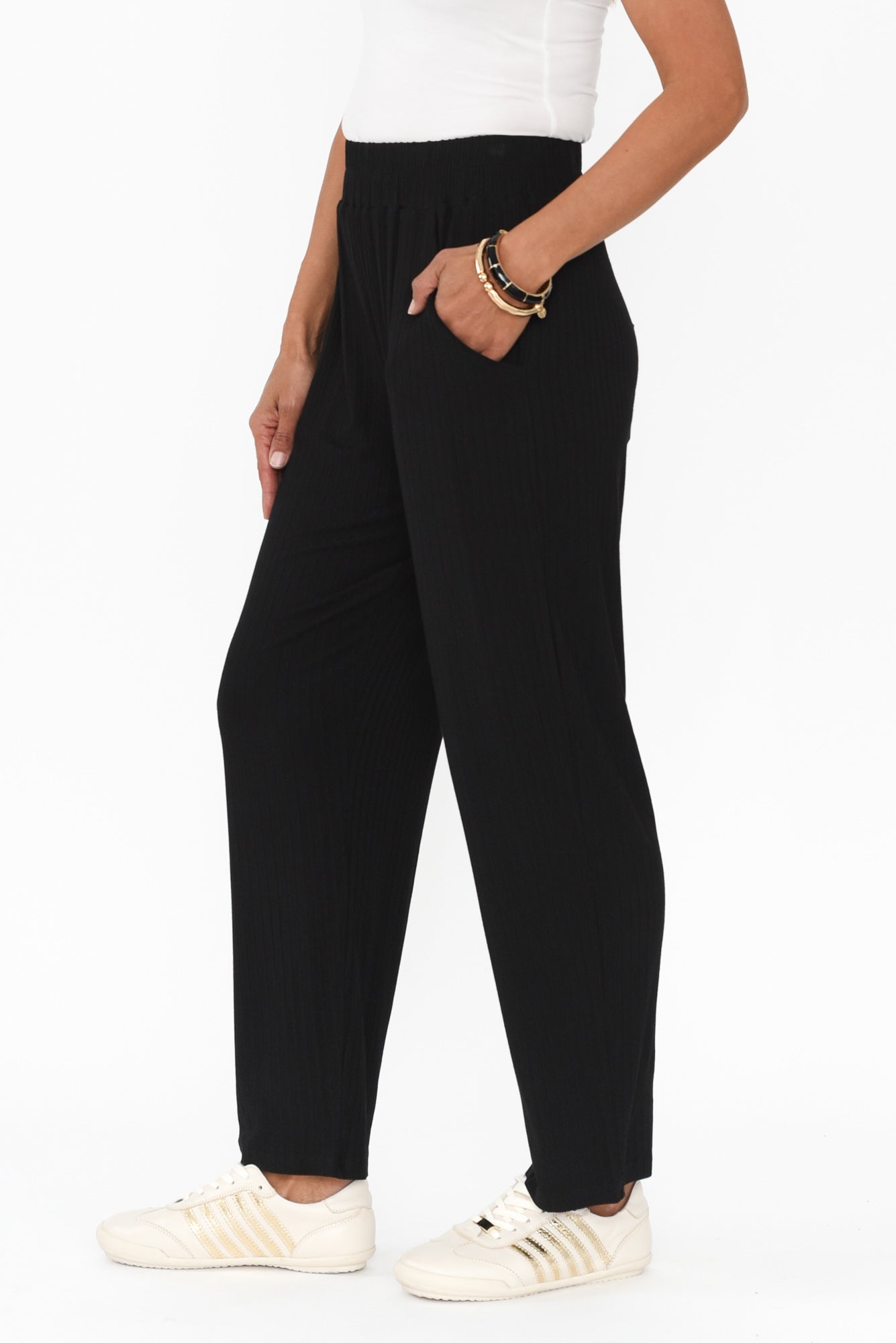 Tilbury Black Ribbed Pants