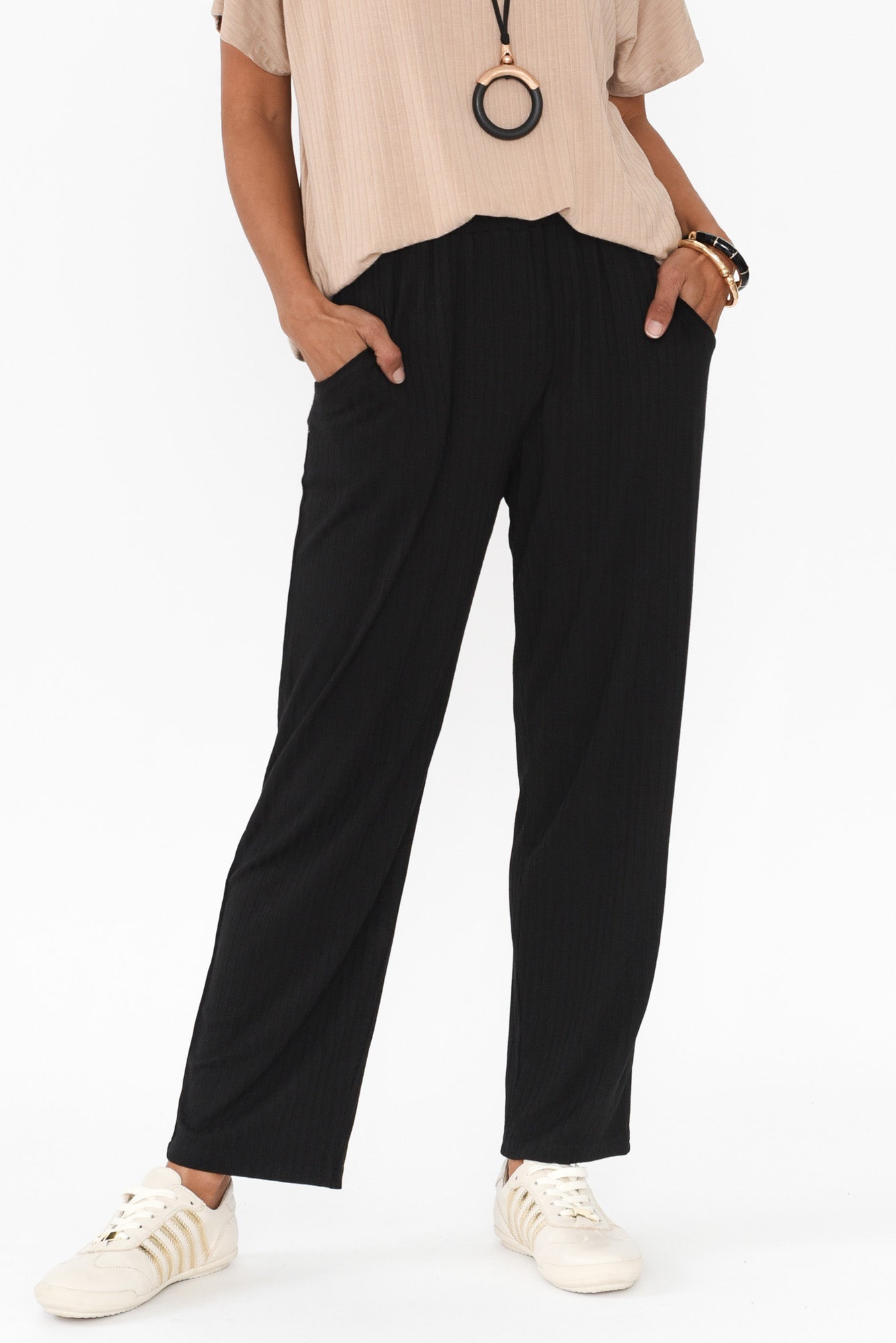 Tilbury Black Ribbed Pants
