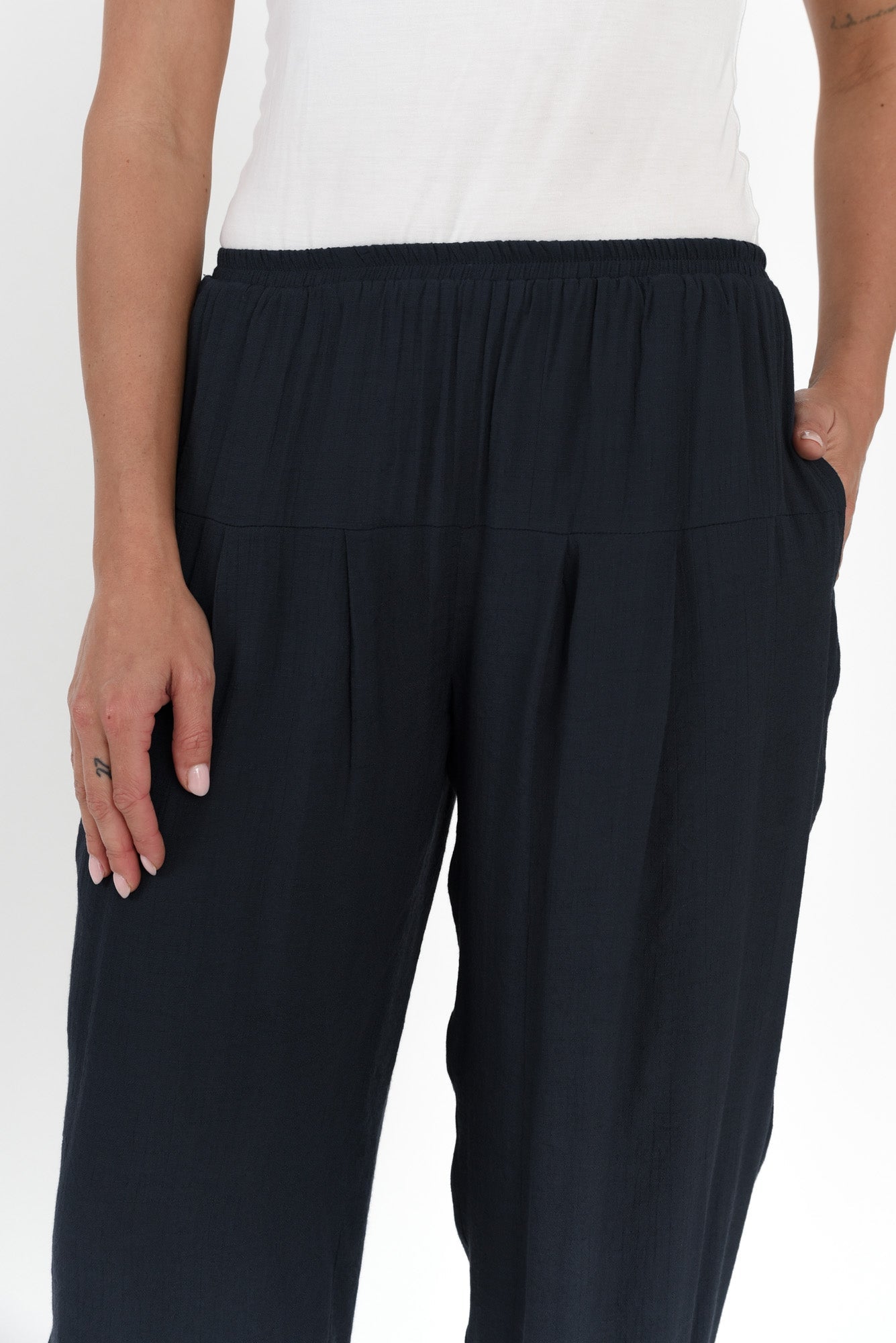 Vanita Navy Pocket Pants
