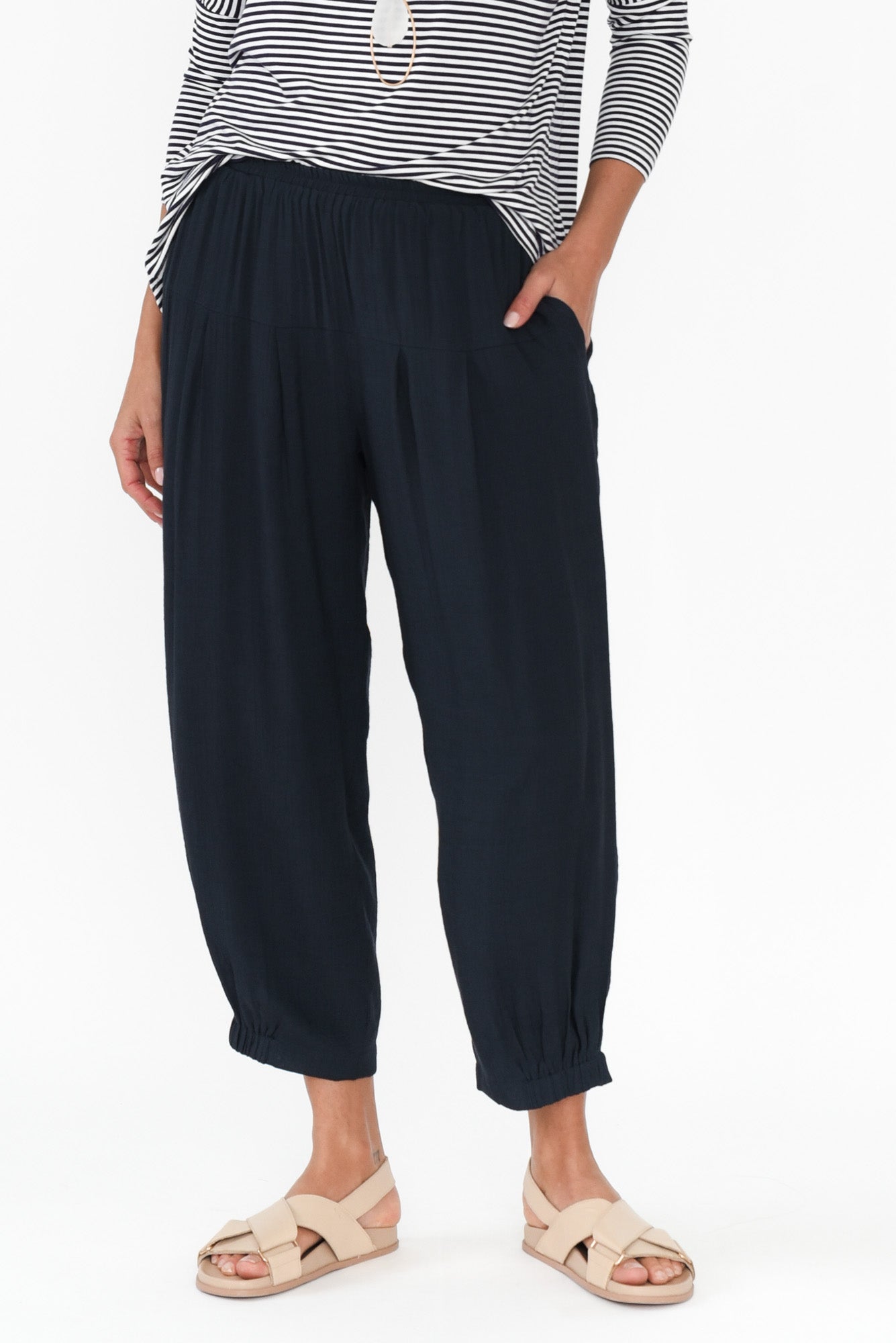 Vanita Navy Pocket Pants