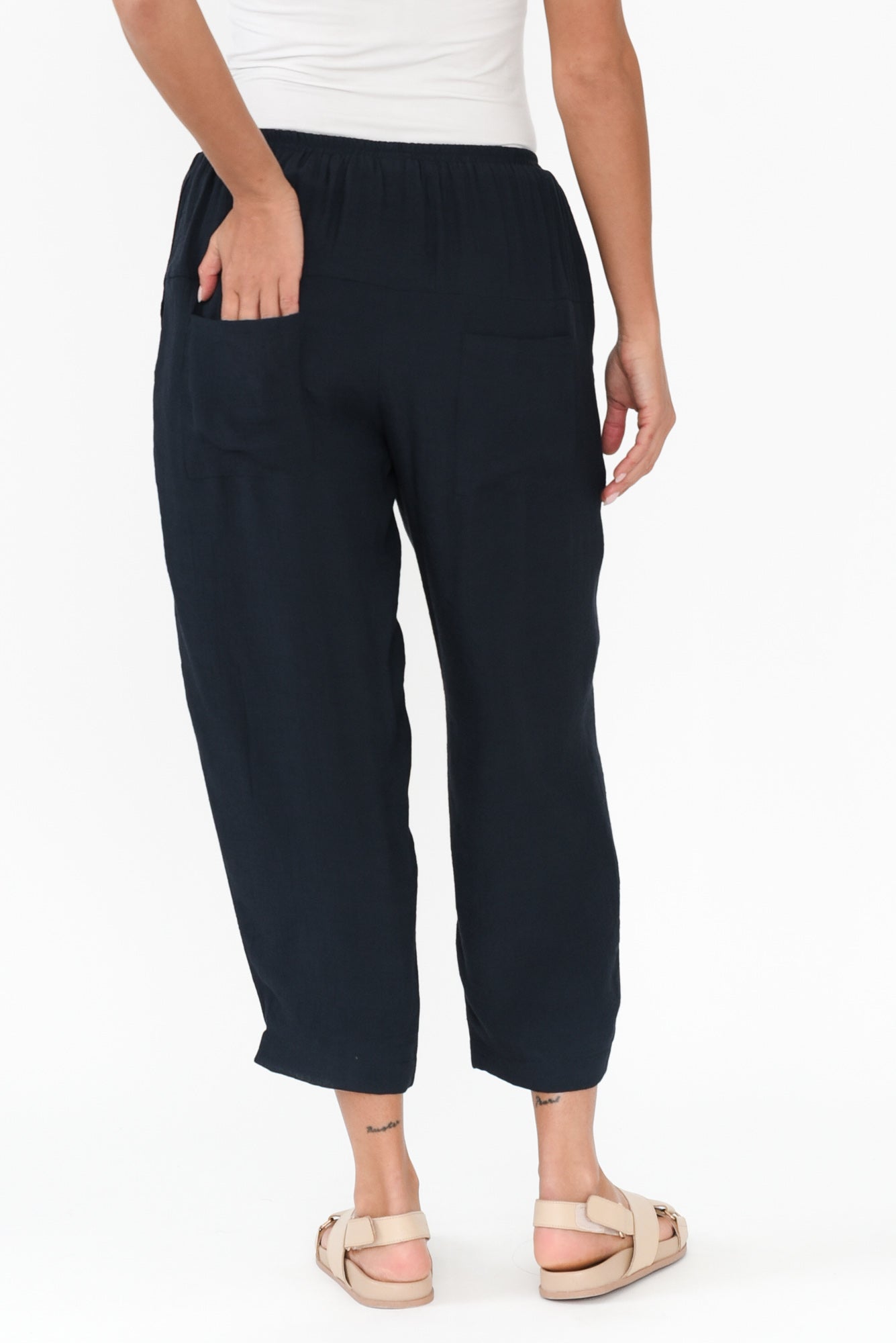 Vanita Navy Pocket Pants