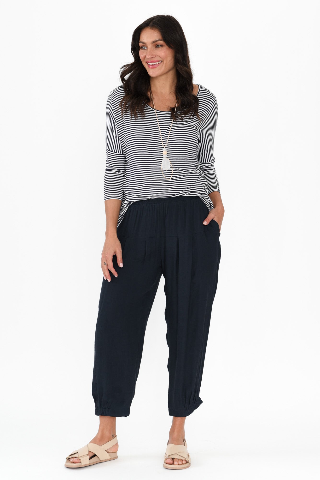 Vanita Navy Pocket Pants