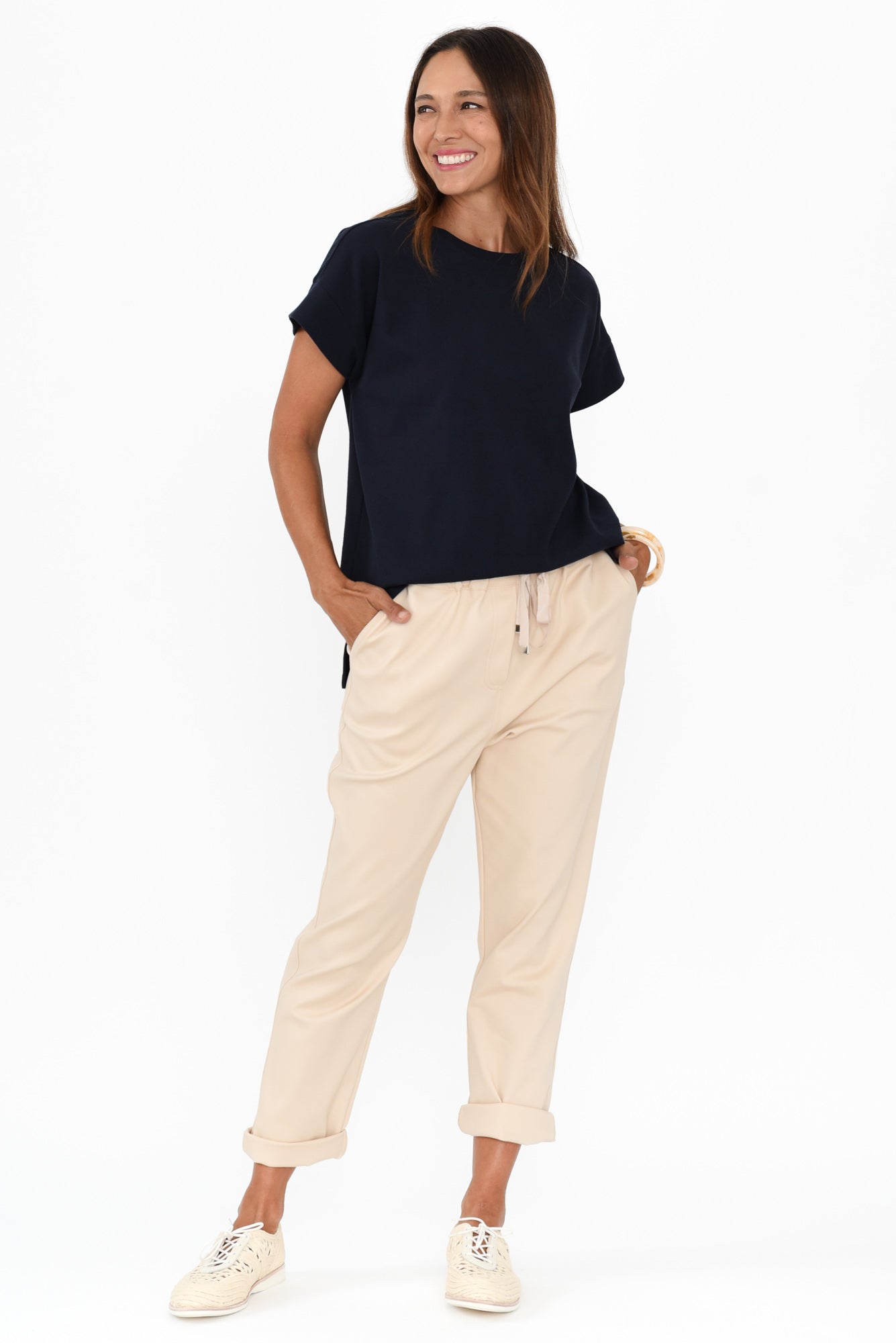 Kenzie Cream Drawstring Pants