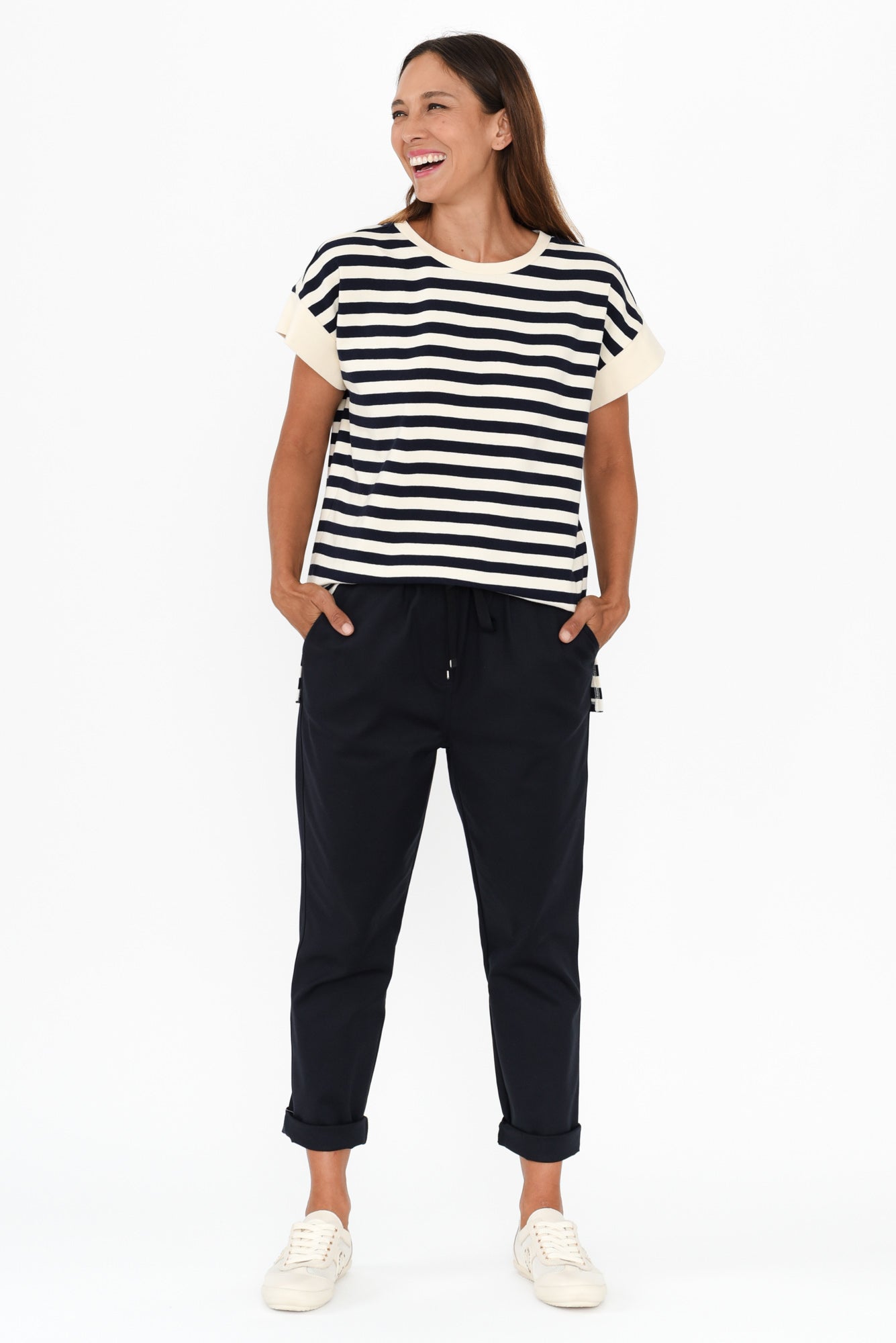 Kenzie Navy Drawstring Pants