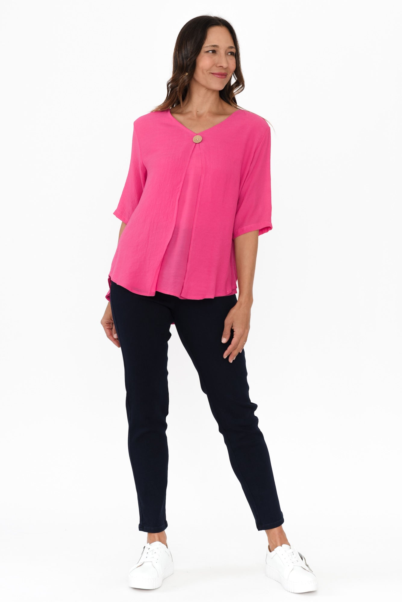 Callie Navy Cotton Stretch Pants