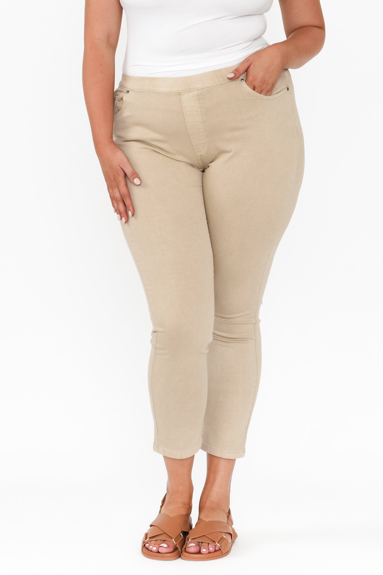 Zadie Beige Stretch Jeans