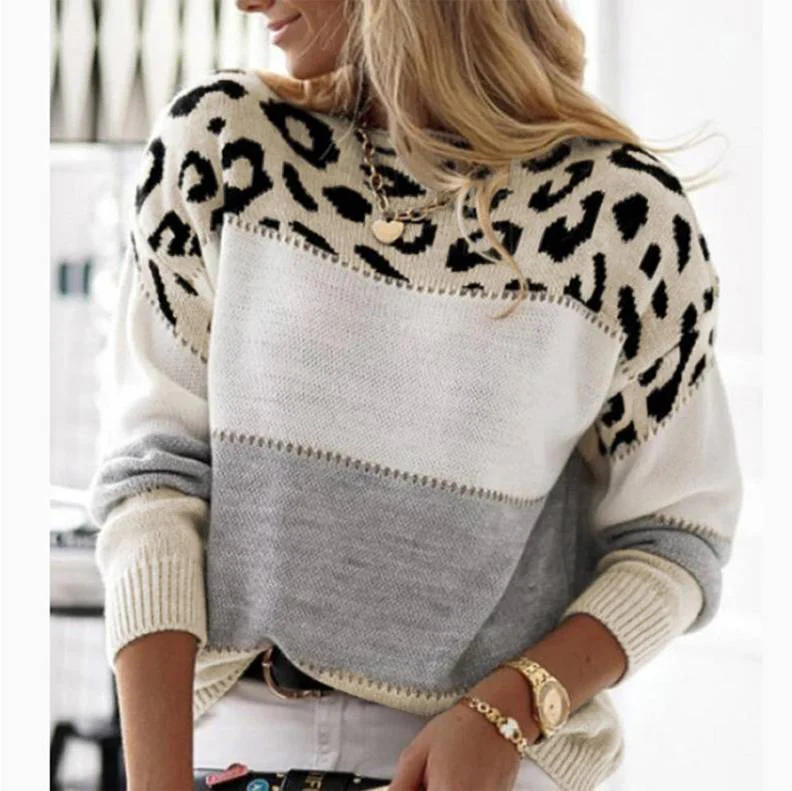 Cheyenne – Loose sweater with leopard print