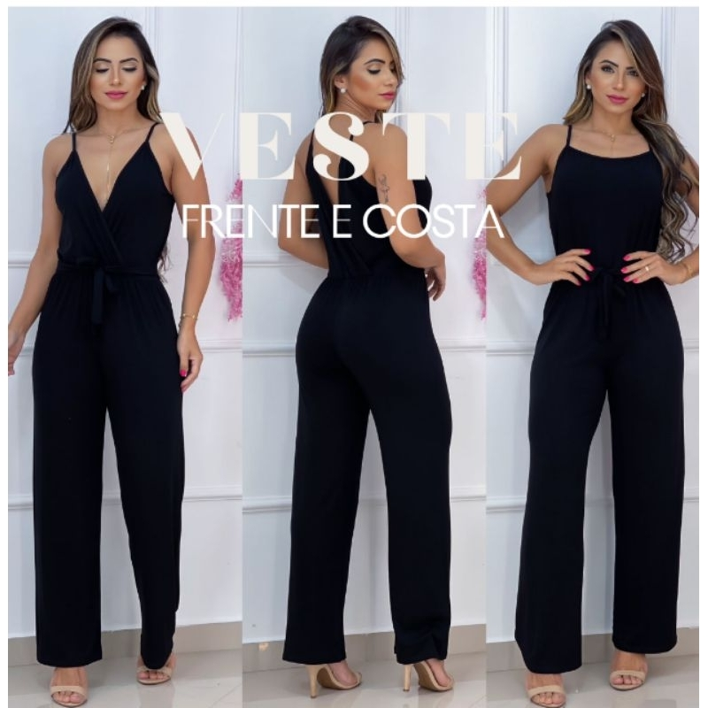 Macacão Pantalona casual | Longo com Laço na Cintura