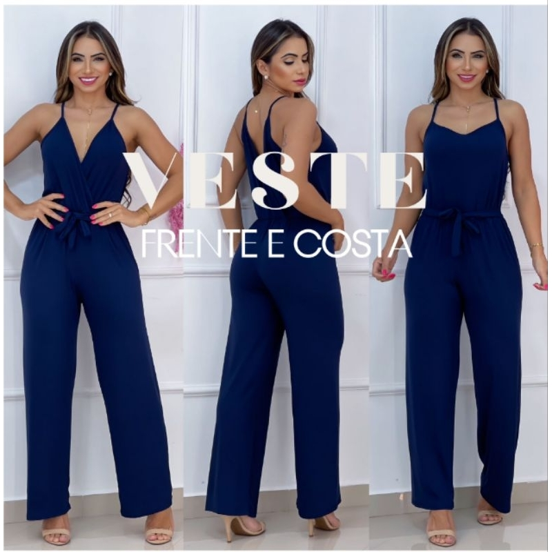 Macacão Pantalona casual | Longo com Laço na Cintura