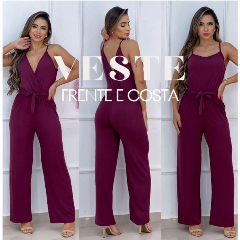 Macacão Pantalona casual | Longo com Laço na Cintura