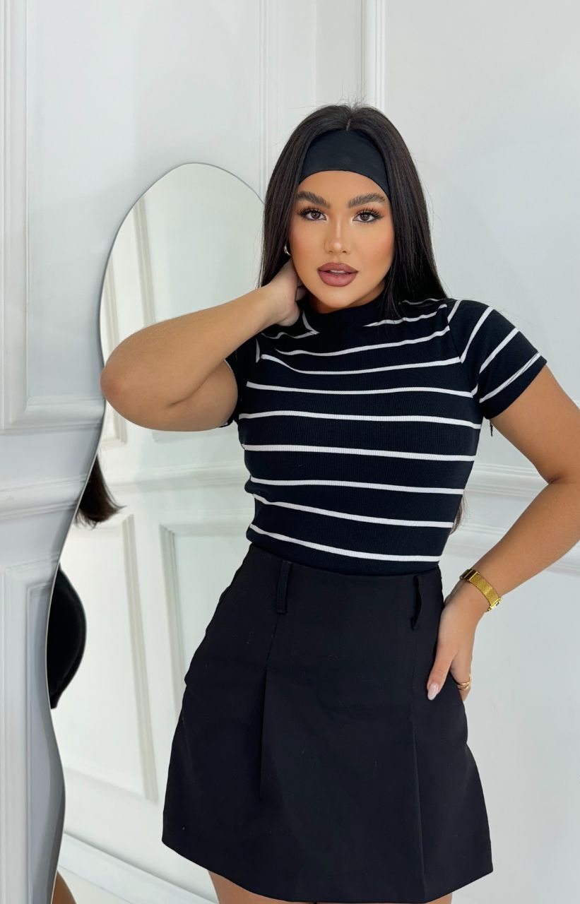 CAMISETA BLUSA LISTRADA MODA 2025 TENDENCIA VERÃO 2025 CANELADO PREMIUM