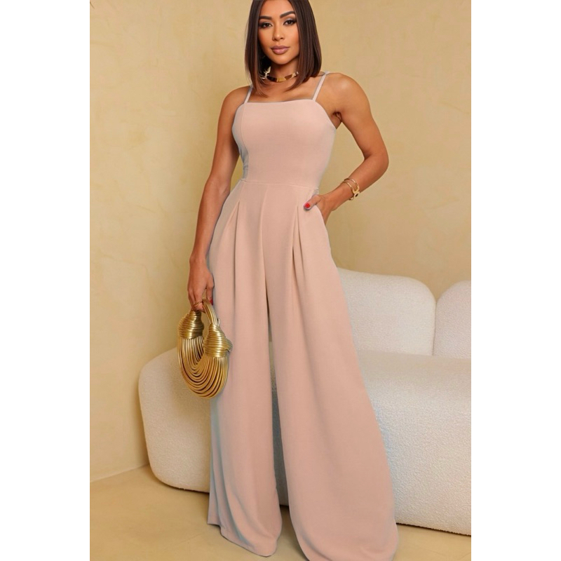 Macacão Pantalona | Tecido Duna, Alça Regulável